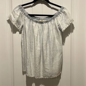 Cloth‎ & stone top shirt off shoulder baby soft blue Anthropologie women’s small